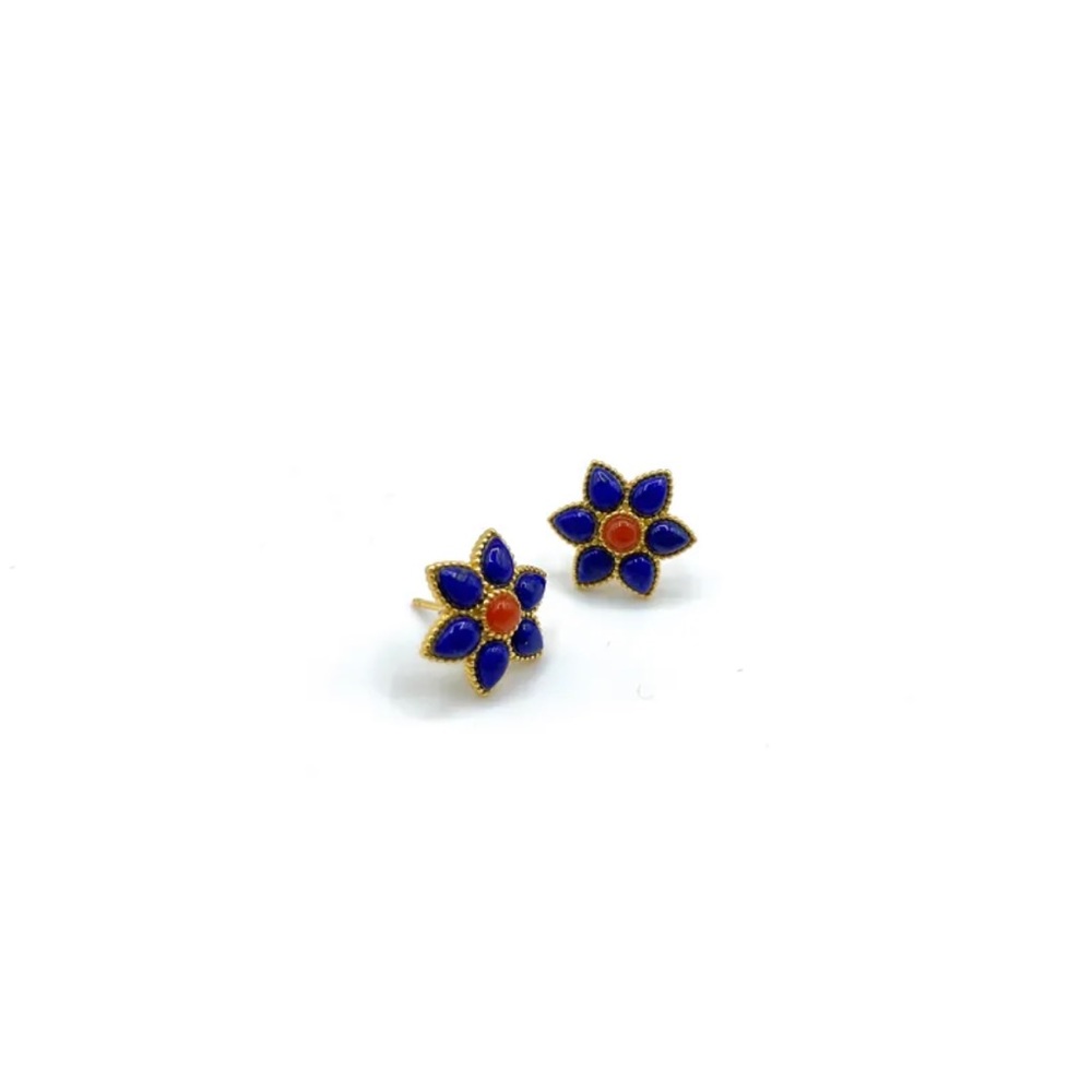 Blue Agate Petal Earring